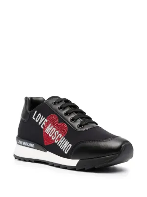 love moschino crystal strap trainers