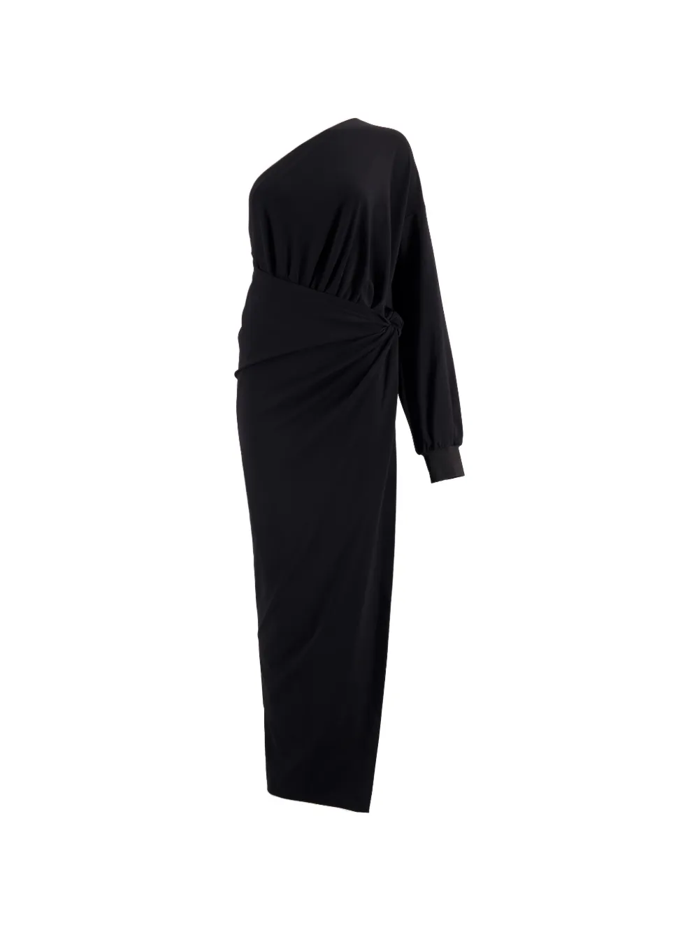  Balenciaga Asymmetrisches Wickelkleid   Schwarz 
