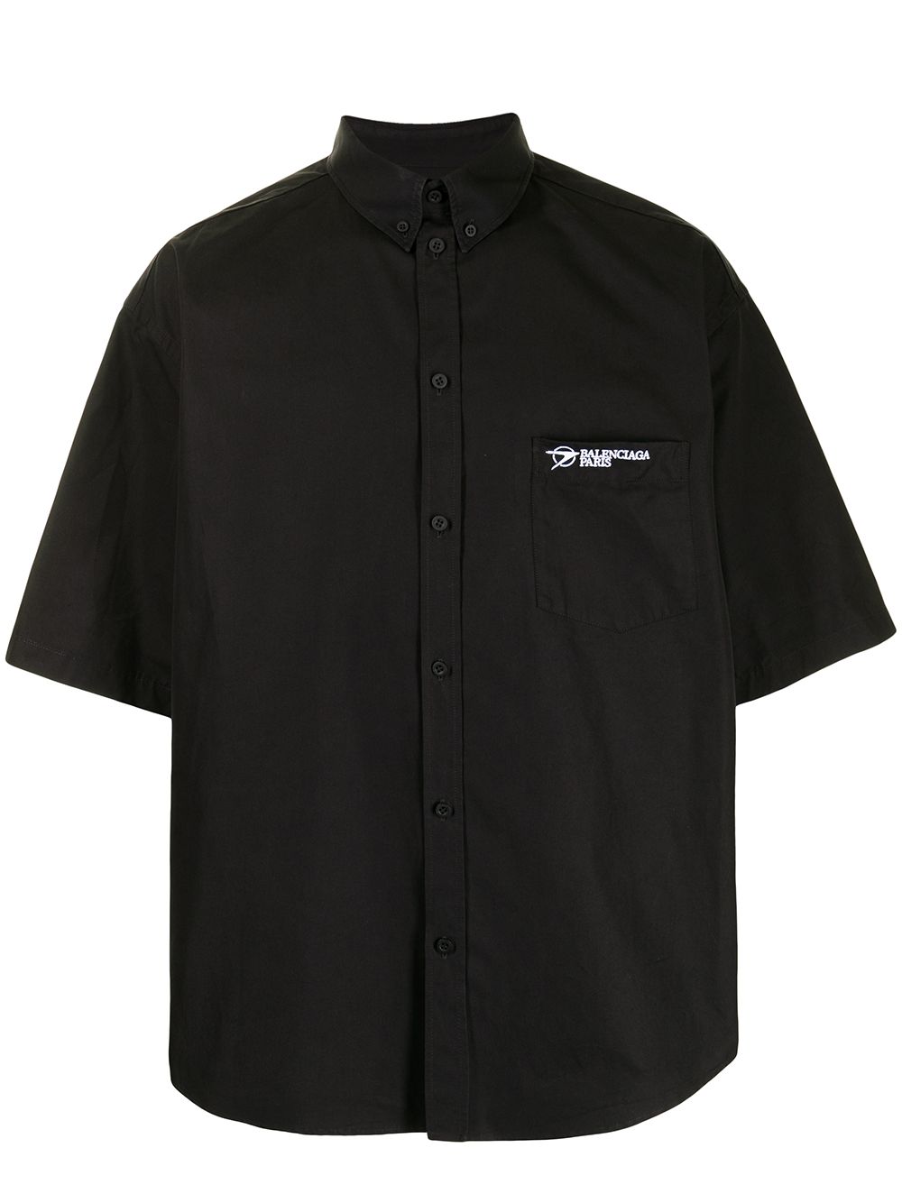 фото Balenciaga рубашка с короткими рукавами и вышитым логотипом