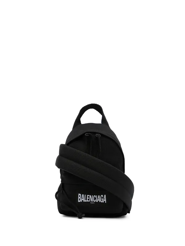 Balenciaga Black Nylon Oversized Mini Backpack Crossbody Bag