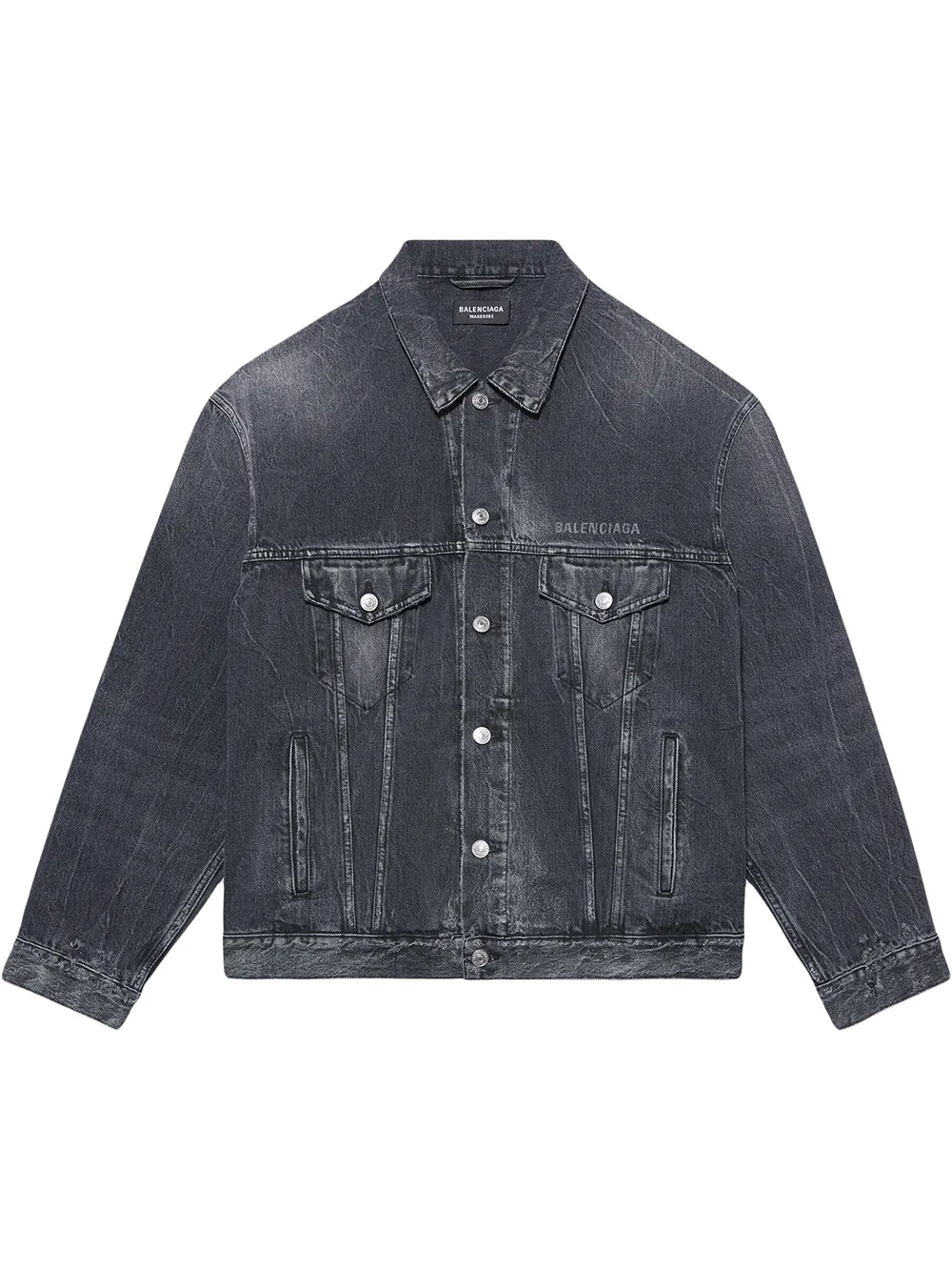 Balenciaga smiley-face Print Denim Jacket - Farfetch