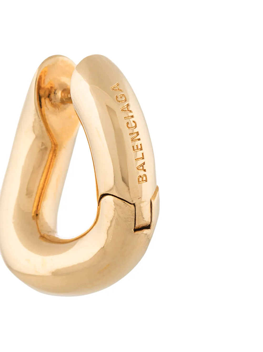 Shop Balenciaga Loop Xxs Twisted Hoop Earrings In Gold