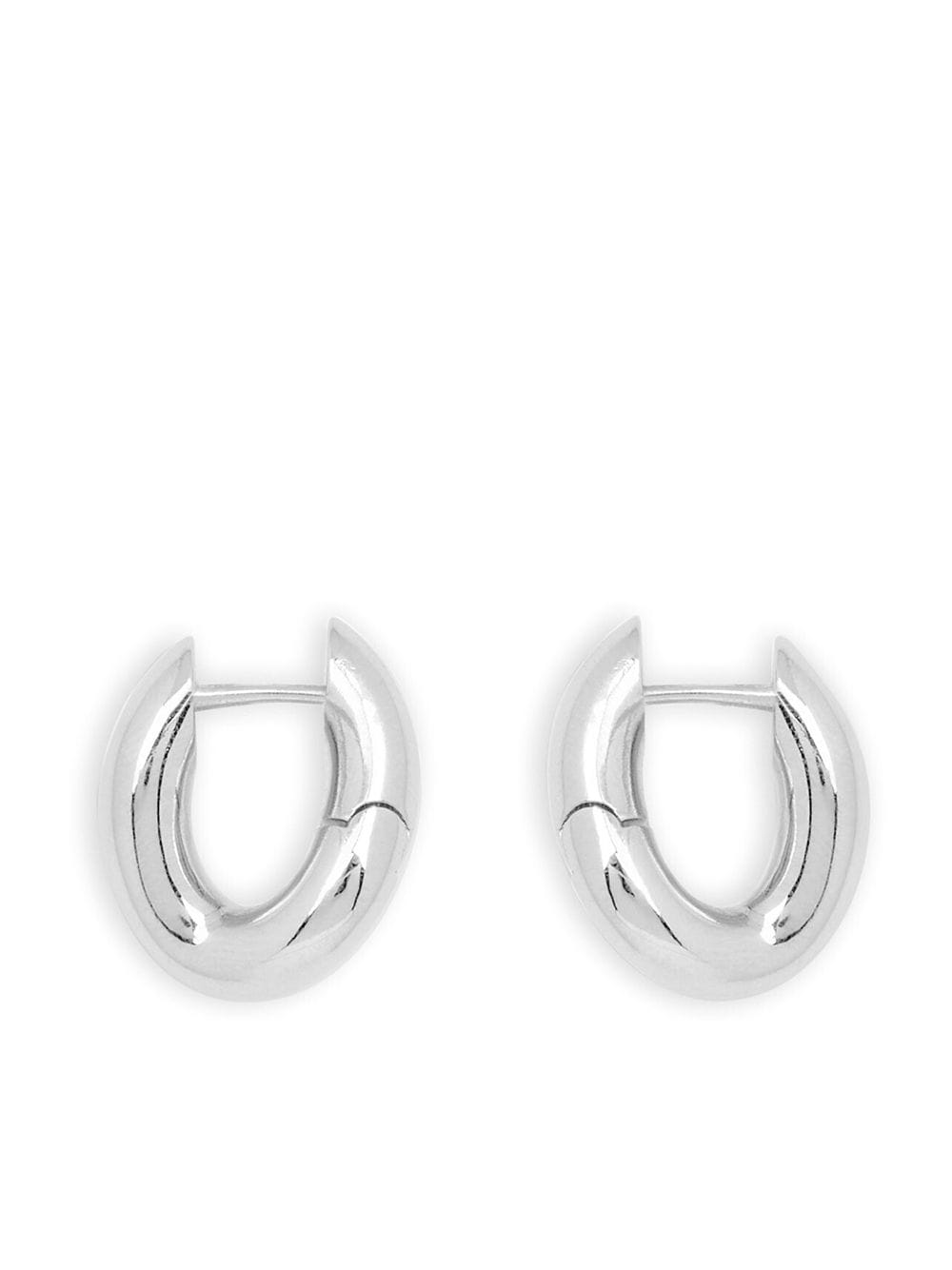 Shop Balenciaga Loop Xxs Twisted Hoop Earrings In Silver
