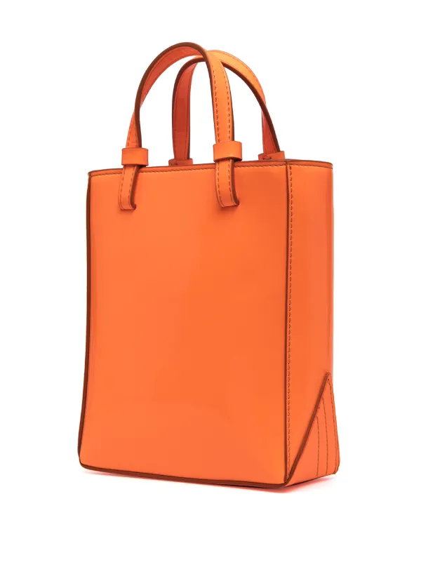 The Attico open-top Leather Tote Bag | Orange | FARFETCH