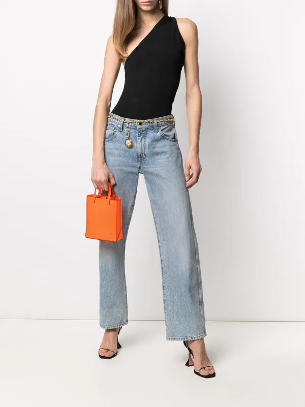The Attico open-top Leather Tote Bag | Orange | FARFETCH