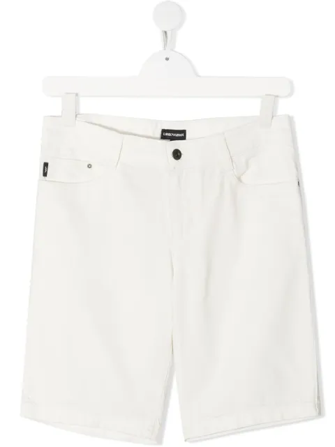 Emporio Armani Kids شورت أبيض قطن