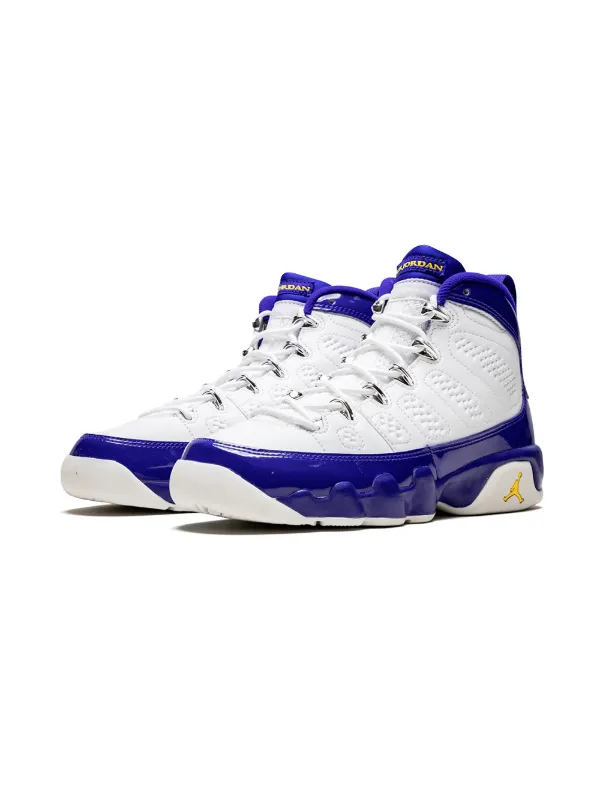 blue white and yellow jordan 9