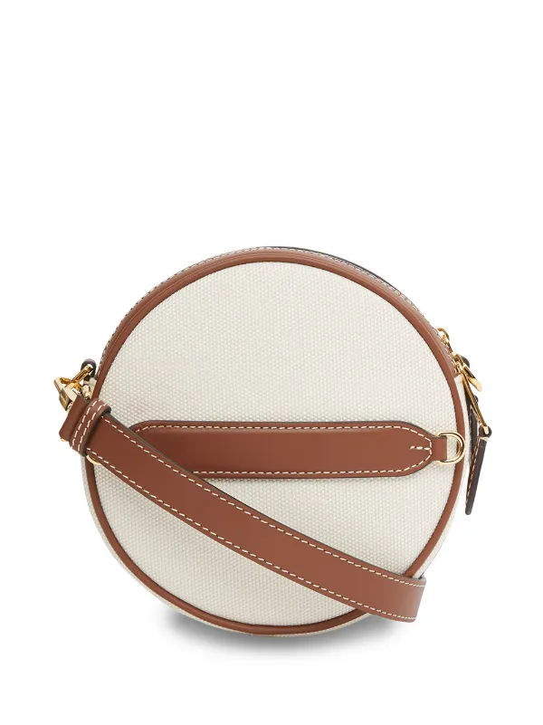 logo graphic canvas and leather louise bag