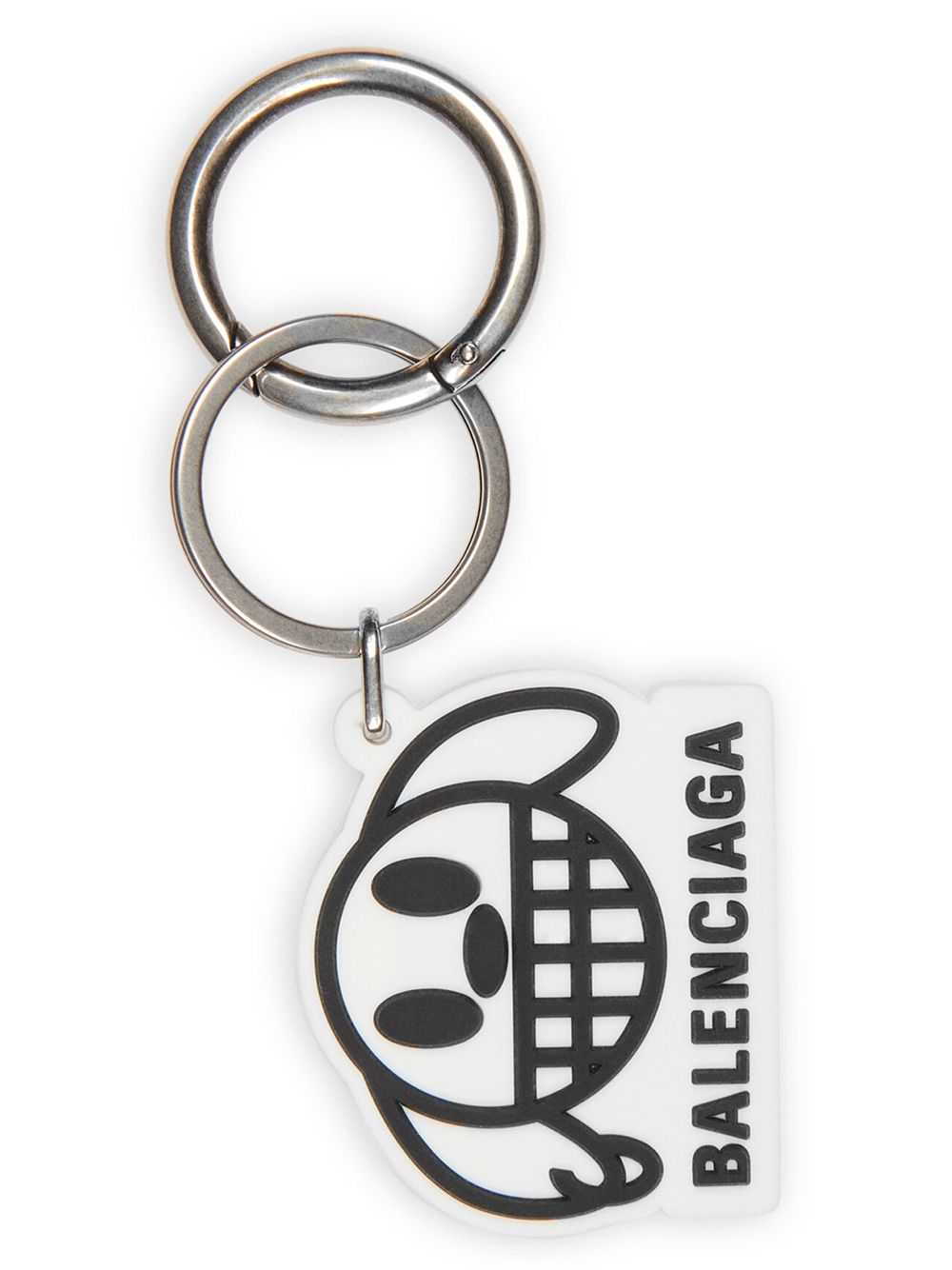 Balenciaga Dog Motif Keyring In White