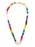 Harwell Godfrey 18kt yellow gold rainbow gemstone beaded necklace - Multicolour