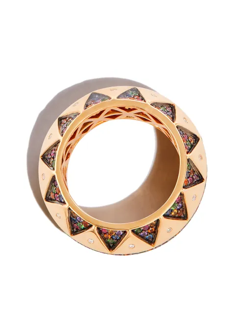 Bague en 18ct ornée de saphirs multicolores - Harwell Godfrey - Modalova