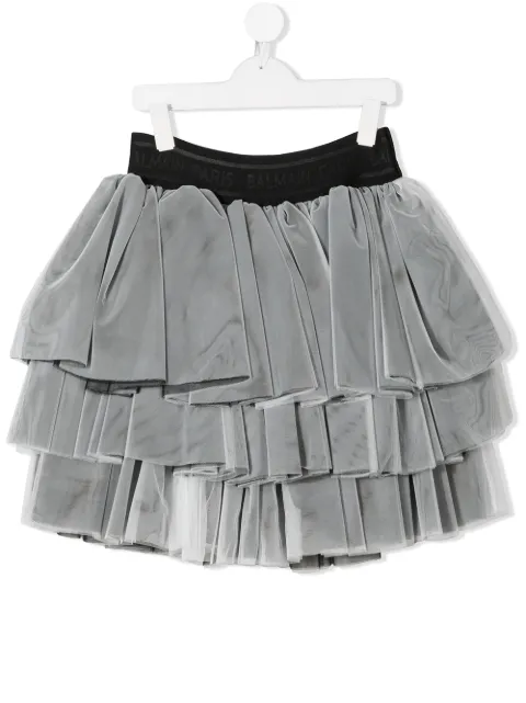 Balmain Kids تنورة طبقات تول