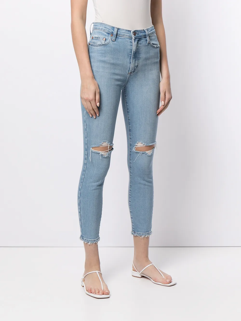 фото Nobody denim укороченные джинсы siren с прорезями
