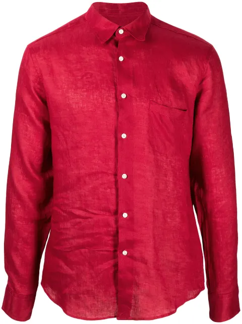 PENINSULA SWIMWEAR crinkled effect chest pocket shirt