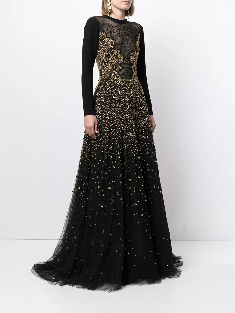 фото Saiid kobeisy платье с пайетками и эффектом металлик