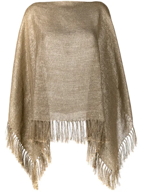 Brunello Cucinelli metallic fine knit poncho