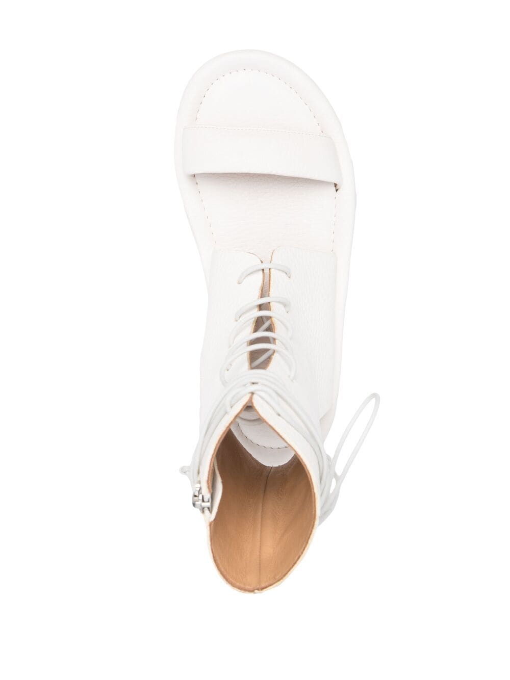 Shop Marsèll Cornice Ankle-length Leather Sandals In White