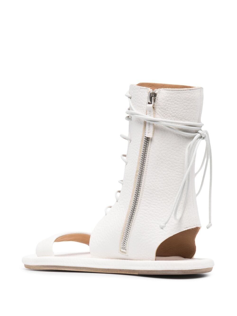 Shop Marsèll Cornice Ankle-length Leather Sandals In White