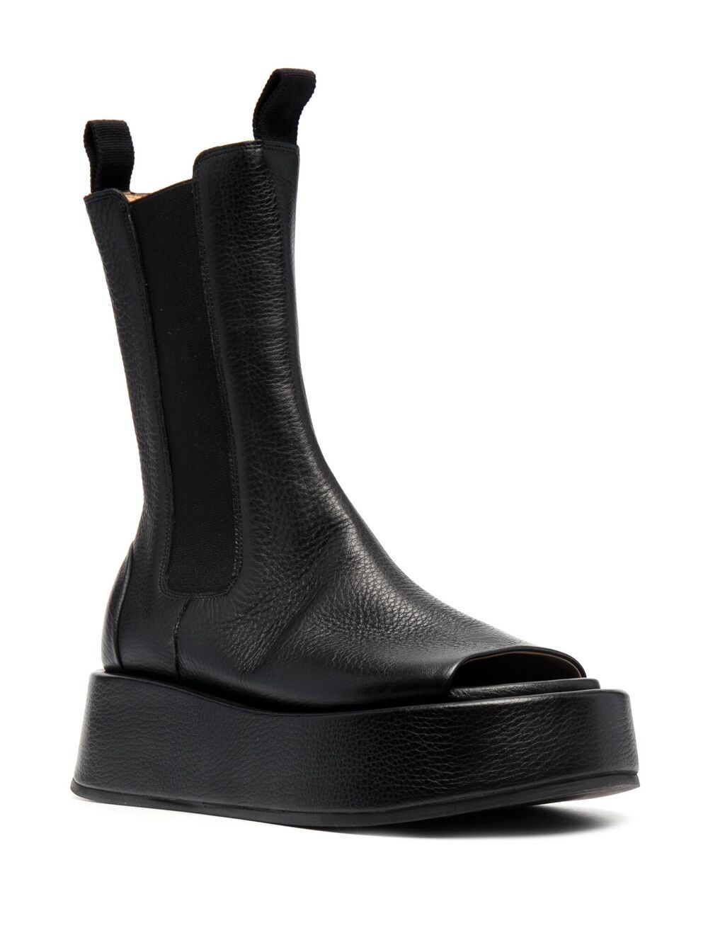Shop Marsèll Open-toe Chunky Leather Boots In Black