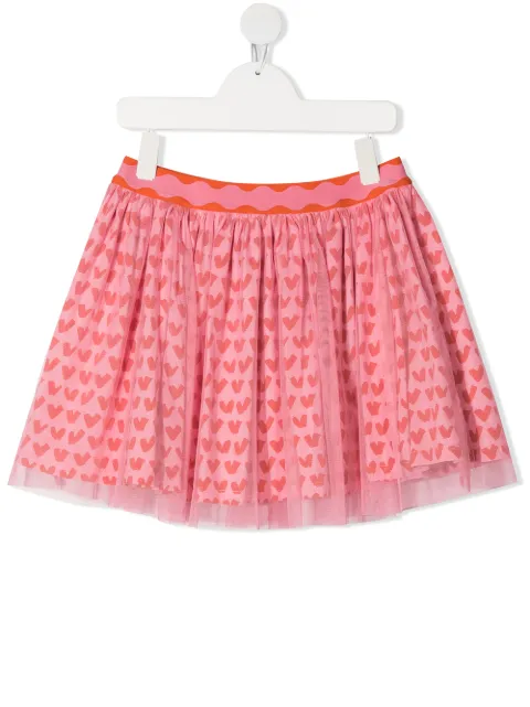 Stella McCartney Kids تنورة بطبعة قلب