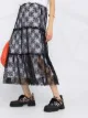 RED Valentino panelled lace-insert midi dress