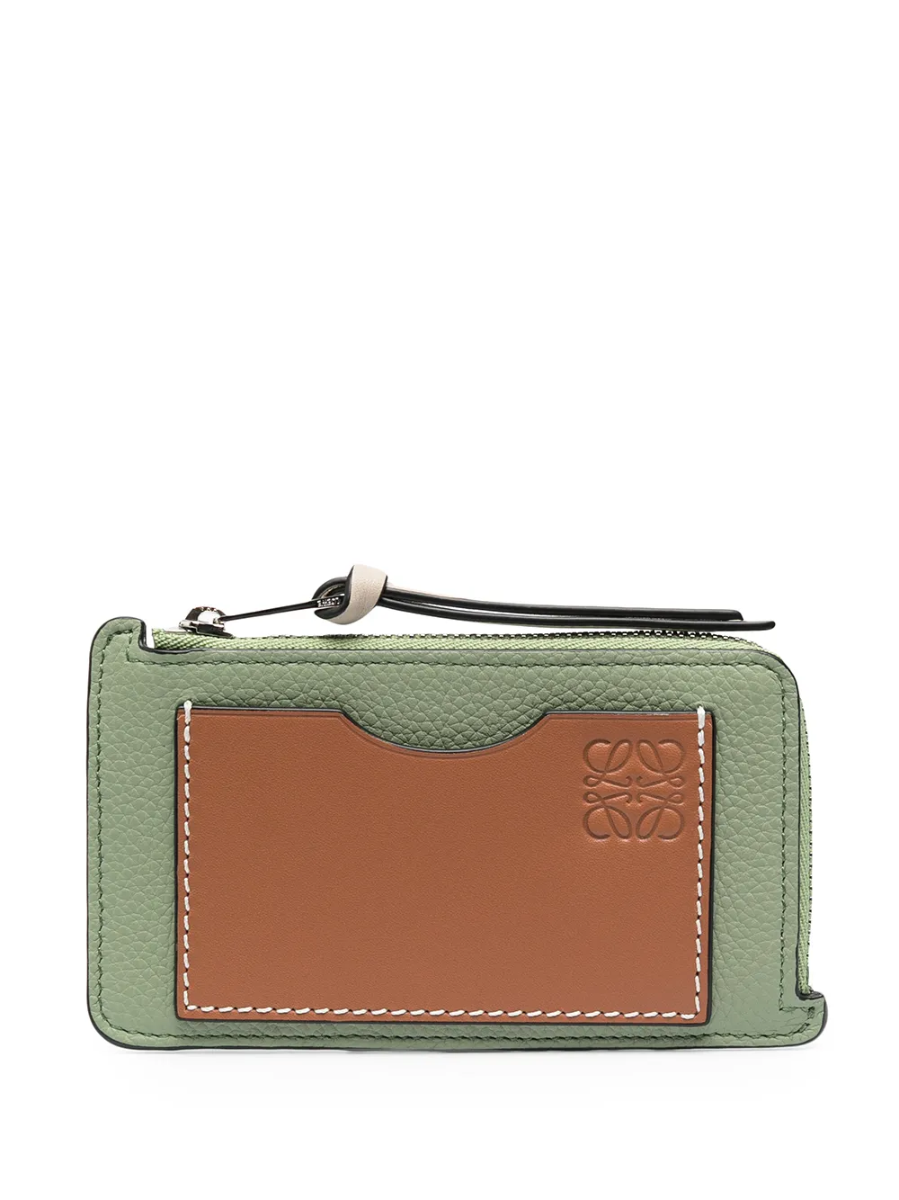 LOEWE engraved logo compact wallet - Green