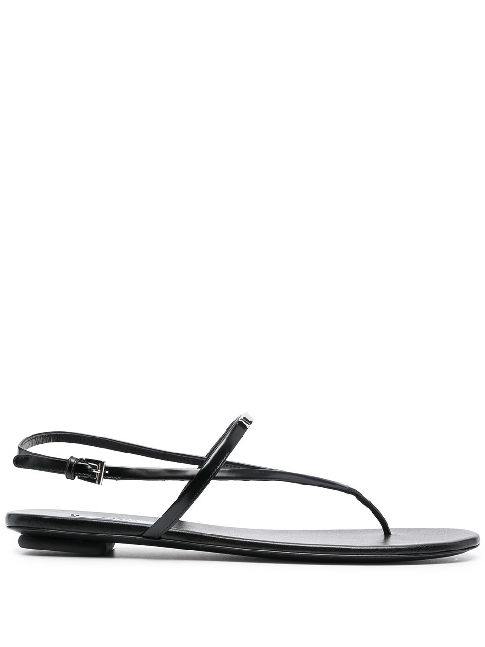 Prada logo plaque thong sandals – Black