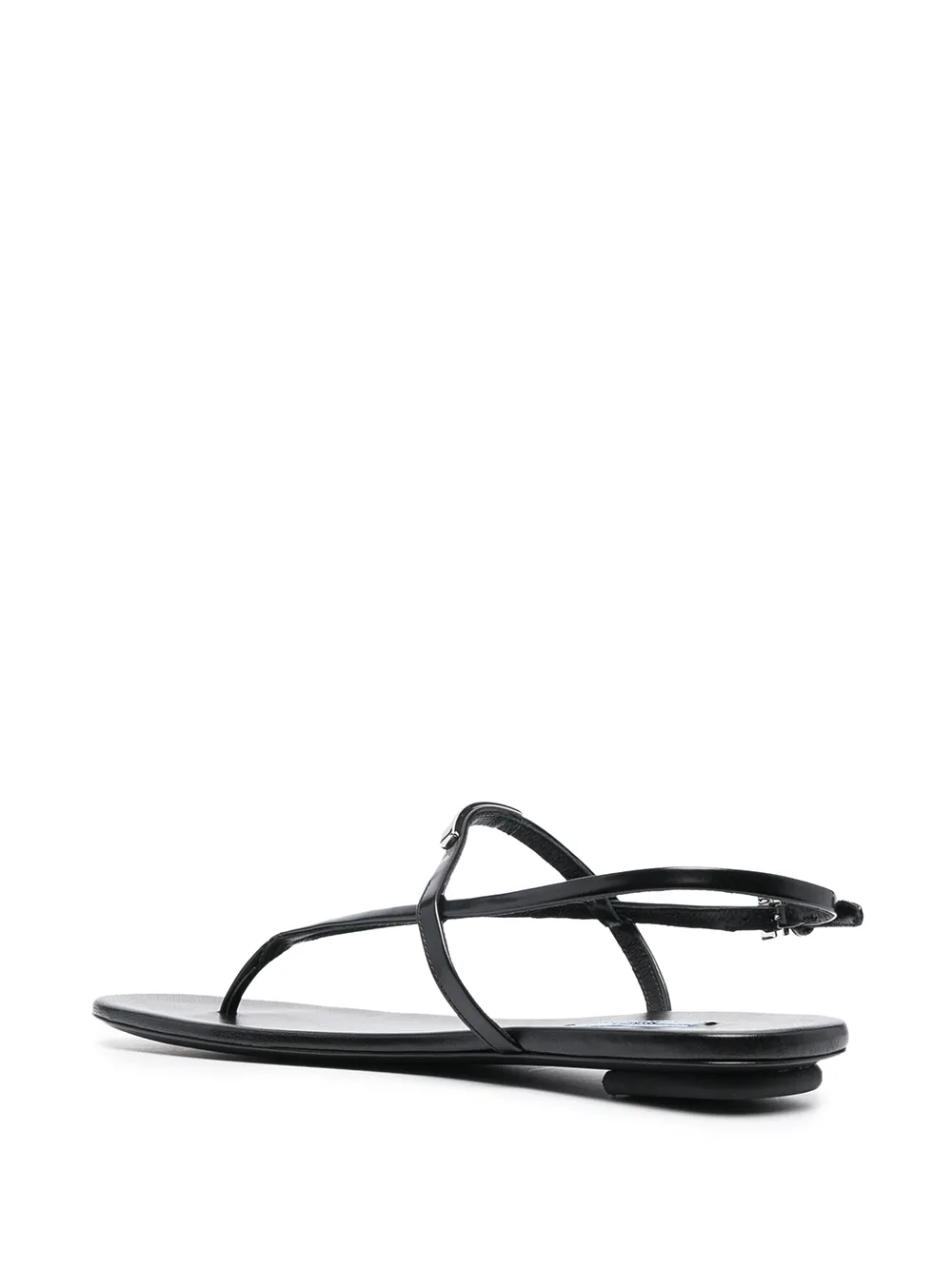 Prada logo plaque thong sandals Black