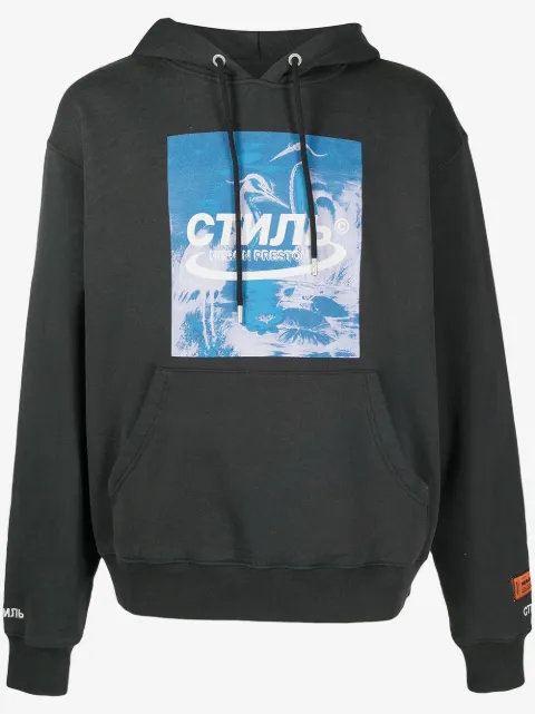 Heron Preston hoodie con logo estampado y cordones