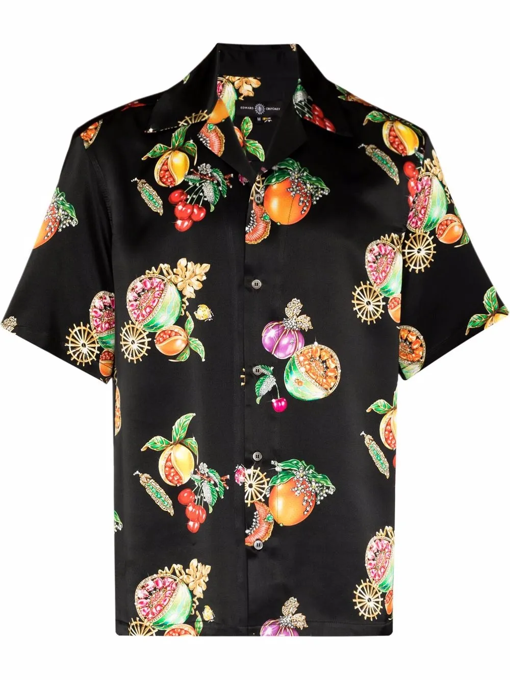 

Edward Crutchley fruit-print silk shirt - Black