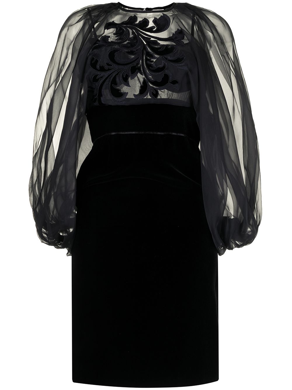 фото Gucci pre-owned приталенное платье с объемными рукавами