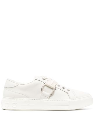 Ferragamo Gancini Buckled Leather Sneakers - Farfetch