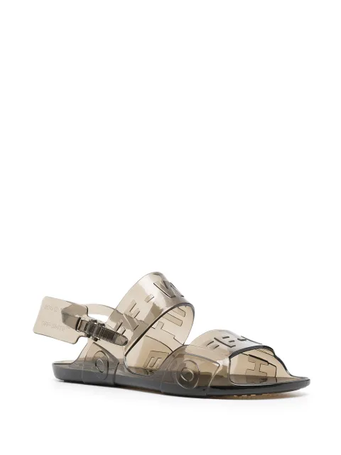 off white sheer zip tie sandals