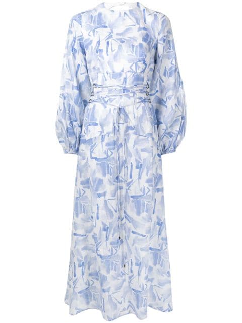 Shop blue Rachel Gilbert Faris abstract-print dress with Express Delivery - Farfetch