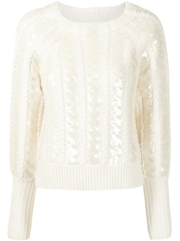 white sequin sweater