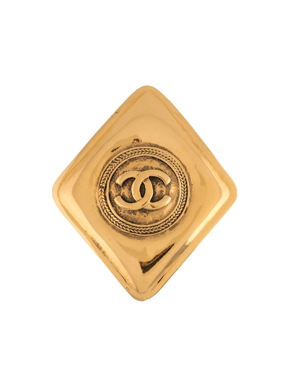 

CHANEL Pre-Owned 1990s Rhombus diamond-shaped CC brooch - Gold
