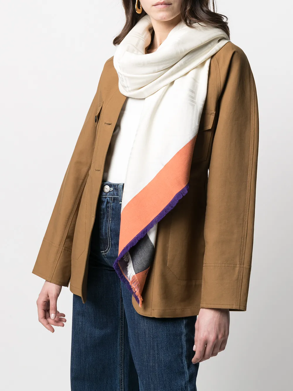 фото Etro шарф с зебровым принтом