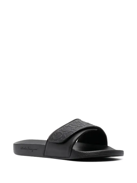 black ferragamo flip flops
