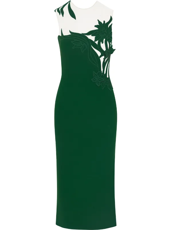 floral fitted midi dress