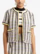 Oscar de la Renta woven-trim check jacket