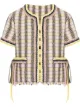 Image 1 of Oscar de la Renta woven-trim check jacket