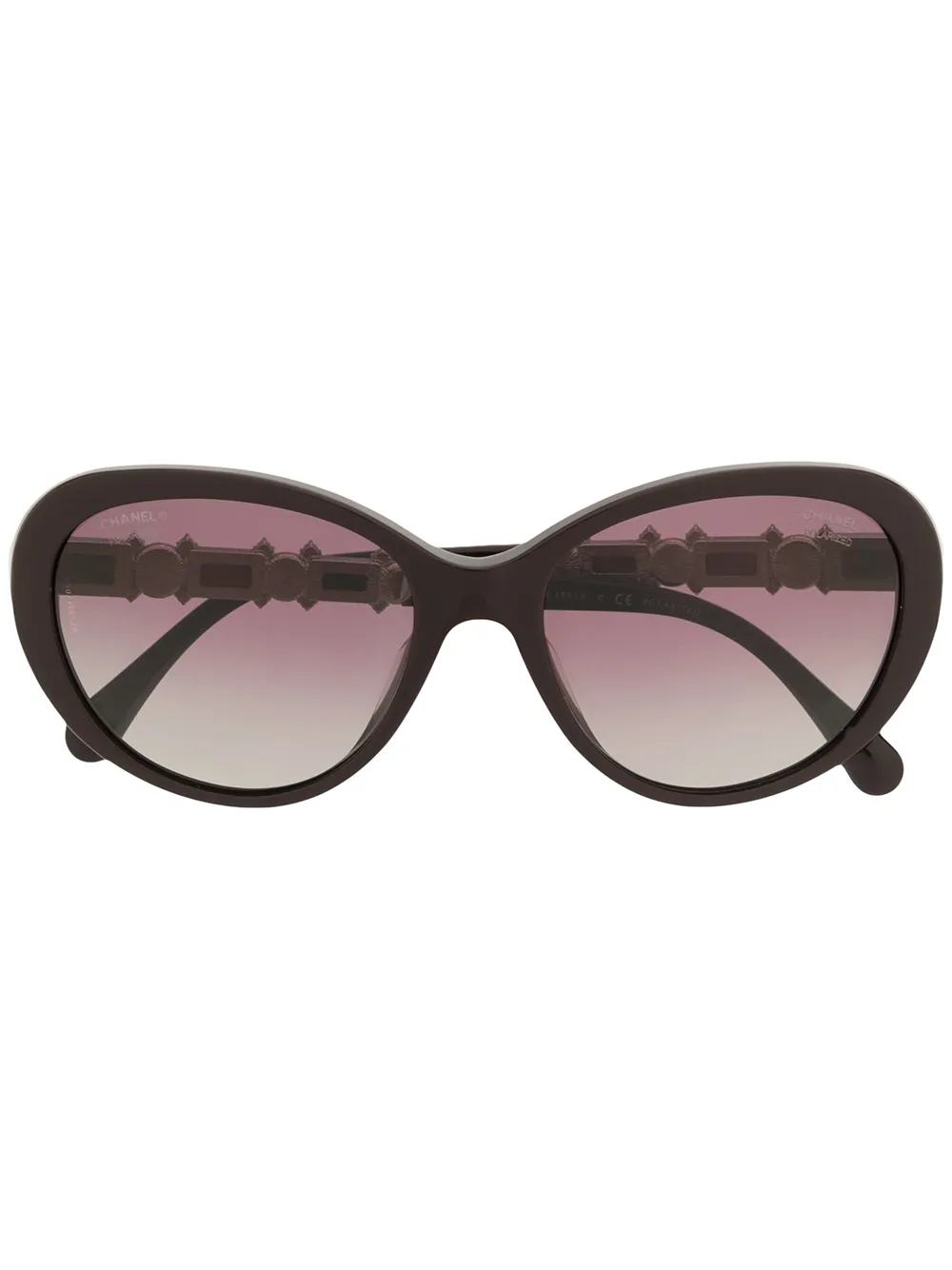 Pre-owned Chanel Gradient Oversized Sunglasses In Black