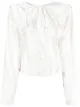 Image 1 of The Attico padded-shoulder jacquard blouse