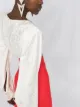 The Attico padded-shoulder jacquard blouse