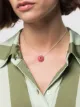 Image 2 of AKANSHA SETHI amethyst pink enamel button necklace