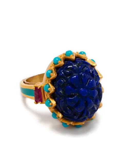 AKANSHA SETHI  lapis flower ring