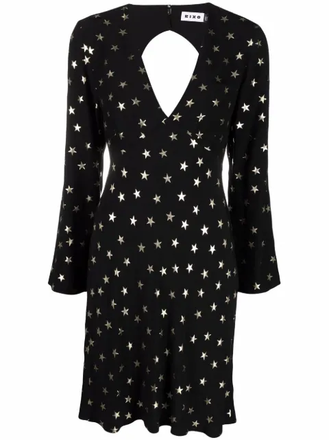 Rixo Star Print Shift Dress - Farfetch
