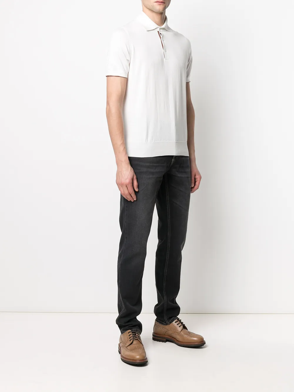 Brunello Cucinelli Poloshirt met korte mouwen - Wit