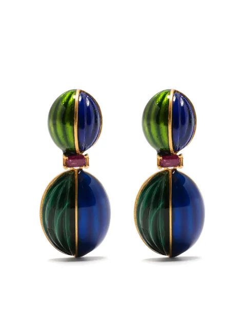 AKANSHA SETHI  lapis enamel drop earrings