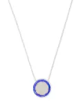 AKANSHA SETHI moonstone blue enamel button necklace - Silver